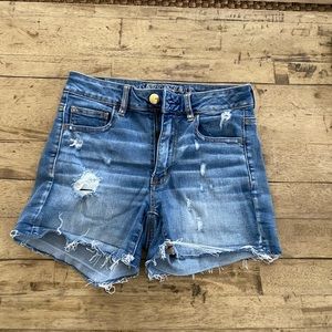 American Eagle Hi Rise Shortie Denim Shorts Size 6